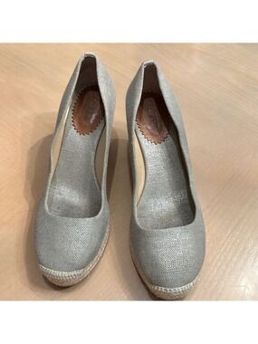 J. Crew Silver Seville Canvas Espadrilles -Size 8.5